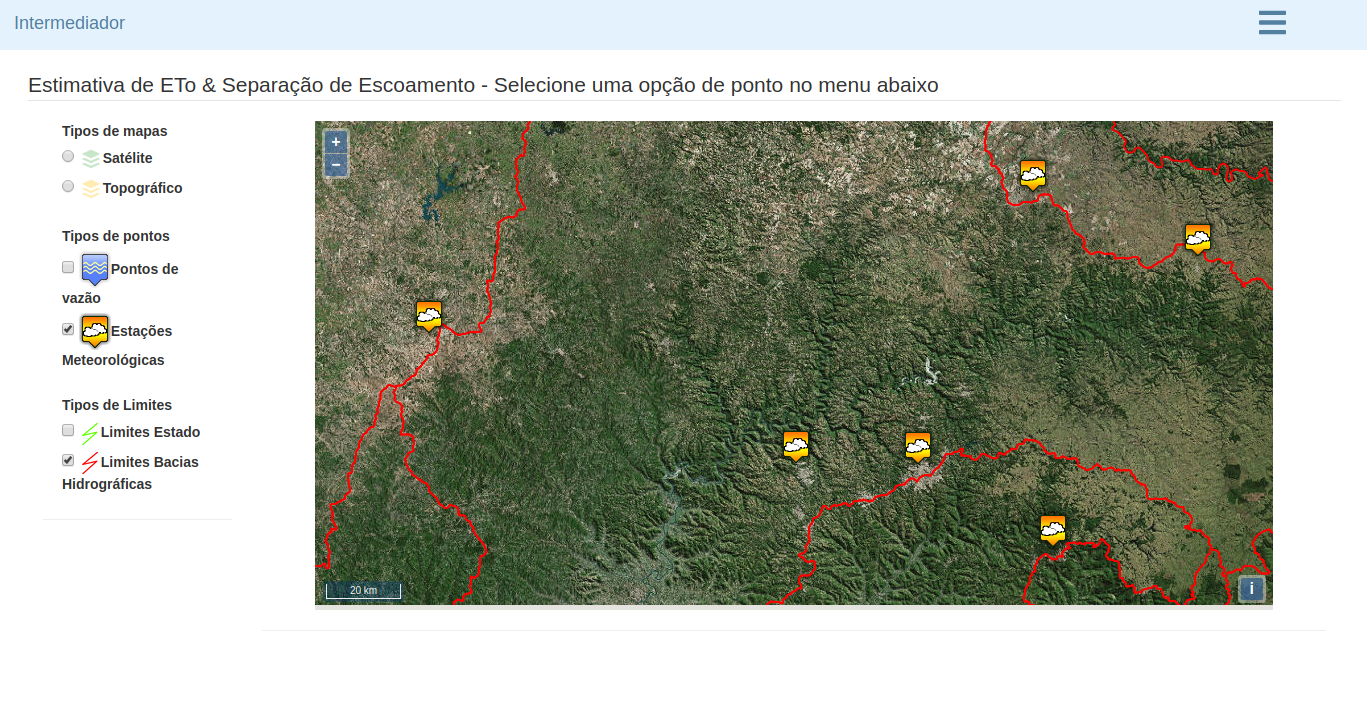 Printscreen da tela do mapa